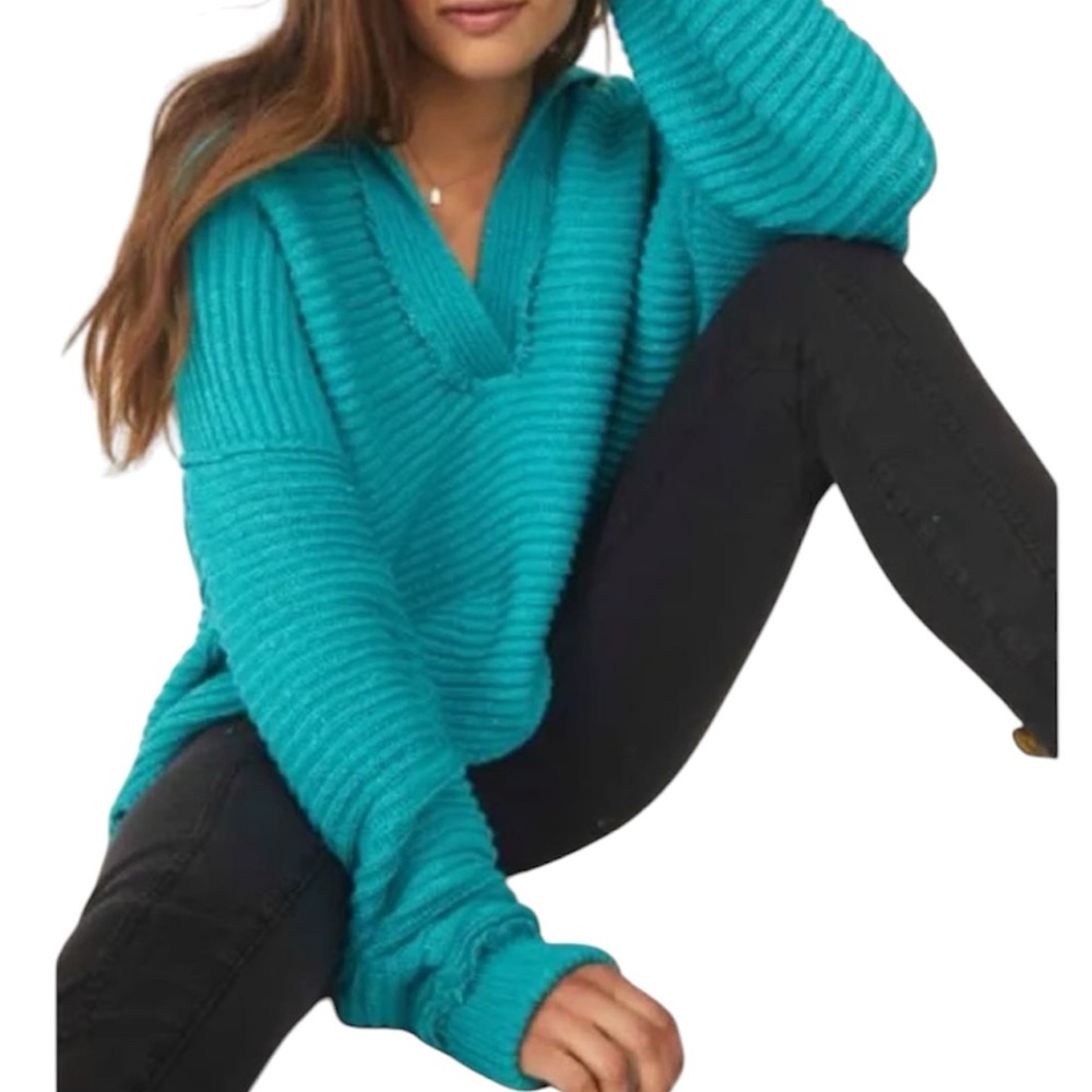 𝐅𝐫𝐞𝐞 𝐏𝐞𝐨𝐩𝐥𝐞 Oversized Pullover Sweater V-Neck Size XS